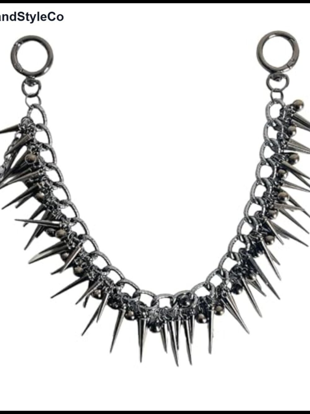 Gunmetal Chain Studded Beads Bag Charms Keychain Handbag Purse Backpack